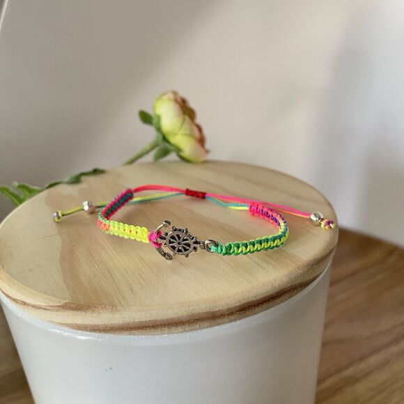 Handmade Multicolor Braided Charm Anchor Bracelet Women Mens New - Picture 7 of 9